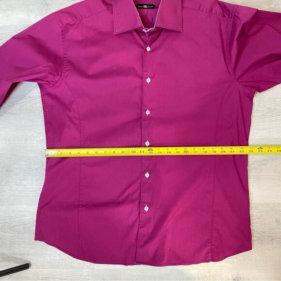 Stone Rose Burgundy Dress Shirt with Checkered Print Red Rivet Collection XXL - Picture 11 of 16